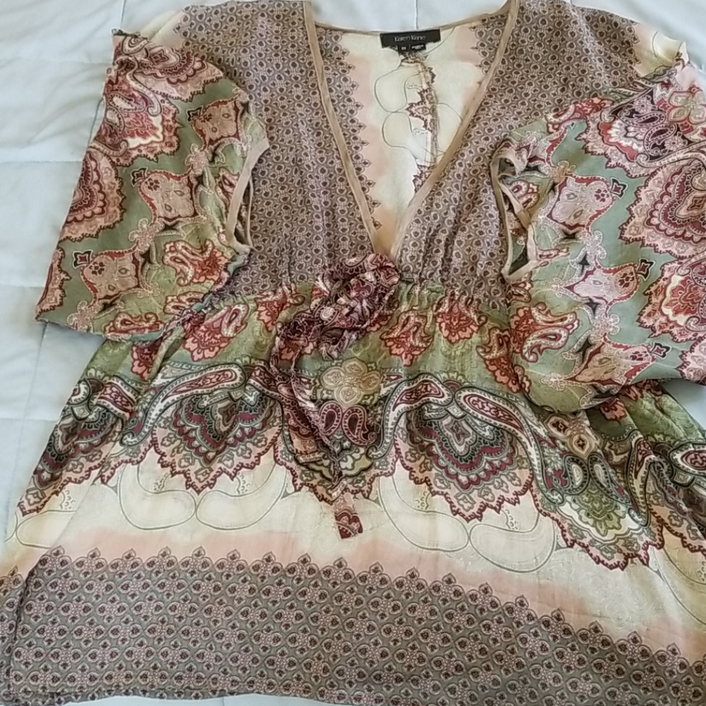 Silk Karen Kane Kimono Inspired Top